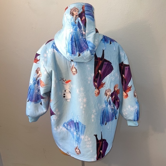 Disney Frozen II Elsa, Anna, and Olaf Long Sleeve Fleece Lined Hoodie Oversized - Picture 4 of 14